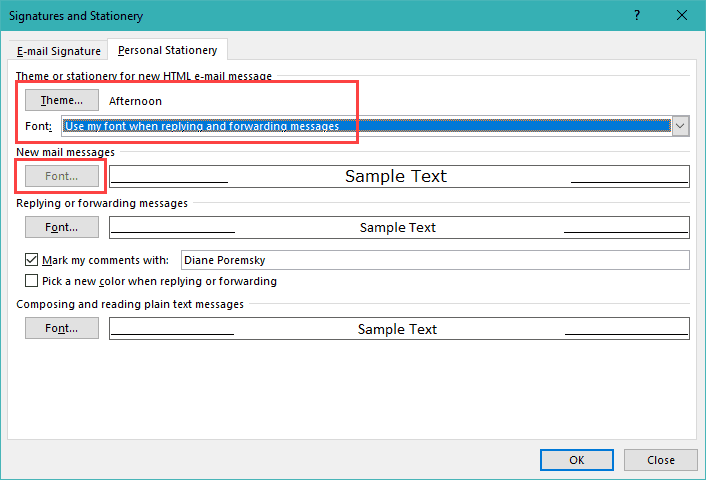 Bold Font Greyed Out In Outlook